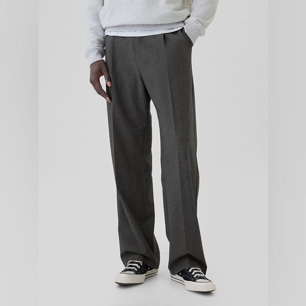 NEW Gap 90s Loose Charcoal Grey Dress Trousers Size 28/30